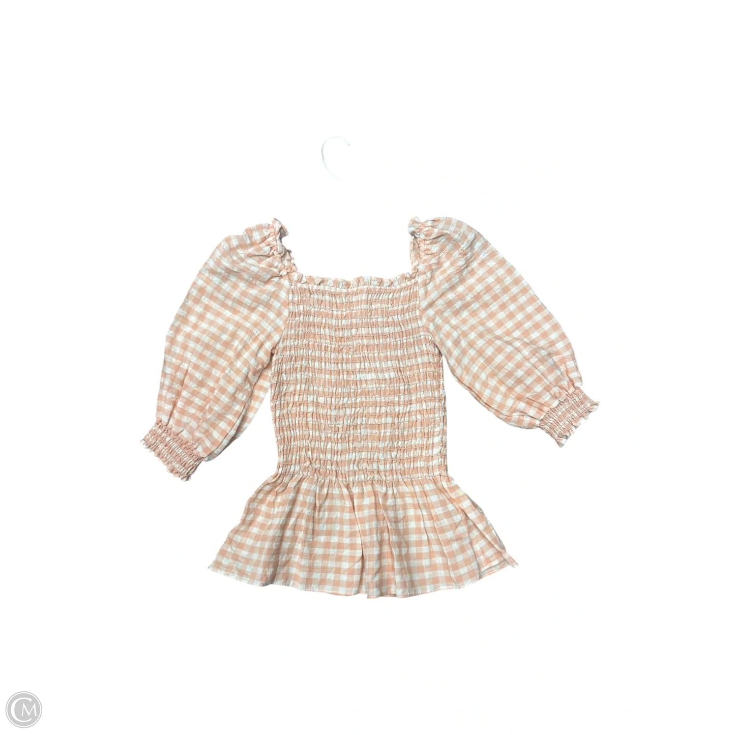 Blouse 3/4 Sleeve By Max Studio In Plaid Pattern, Size: S