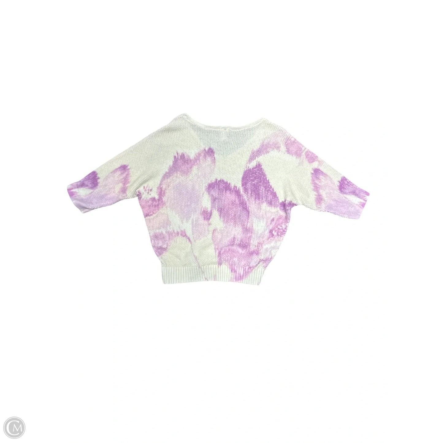 Sweater By Chicos In Purple & White, Size: M