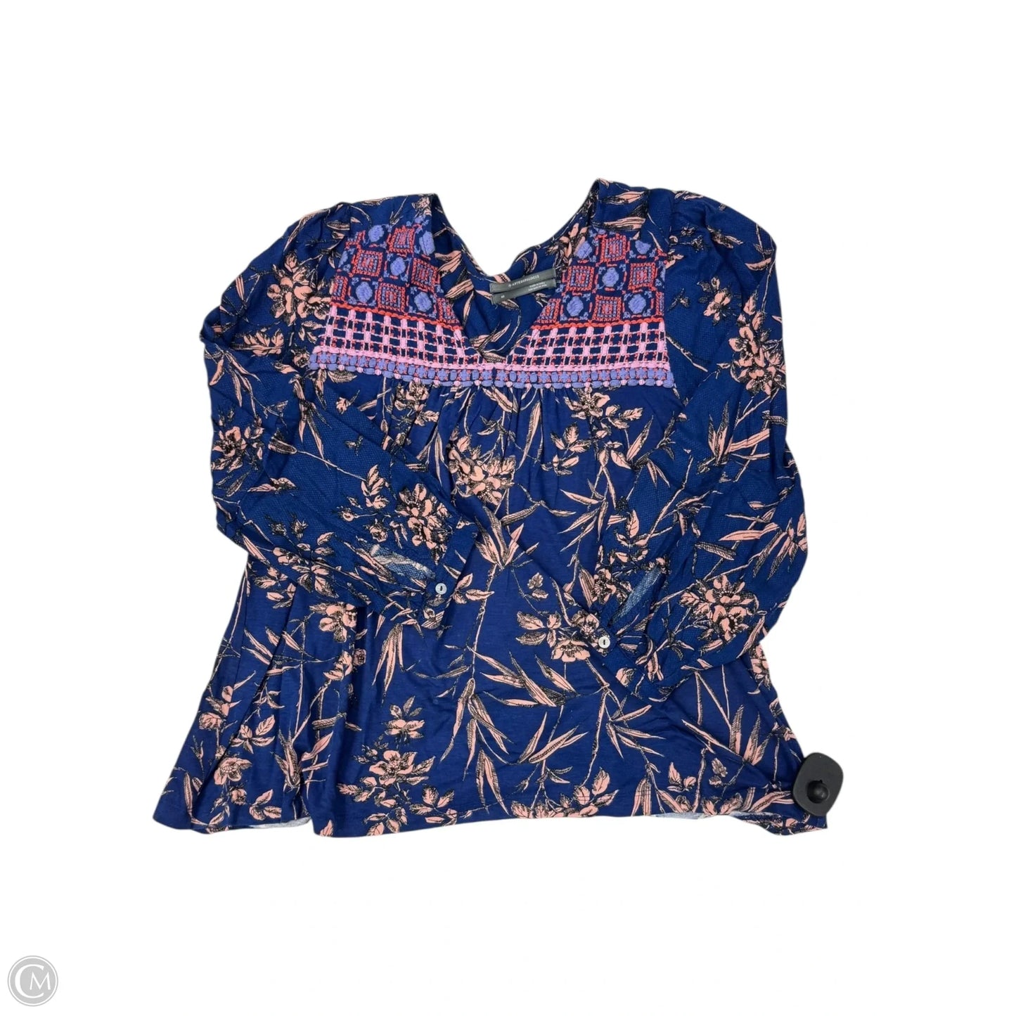 Top Long Sleeve By Anthropologie In Navy, Size: Xs