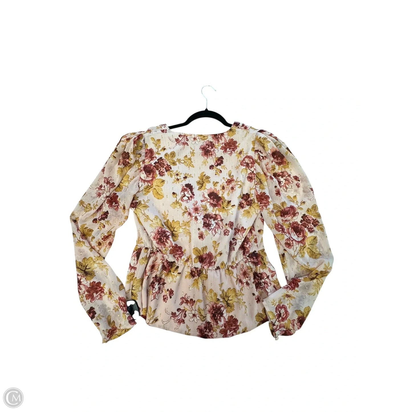 Top Long Sleeve By Express In Floral Print, Size: M