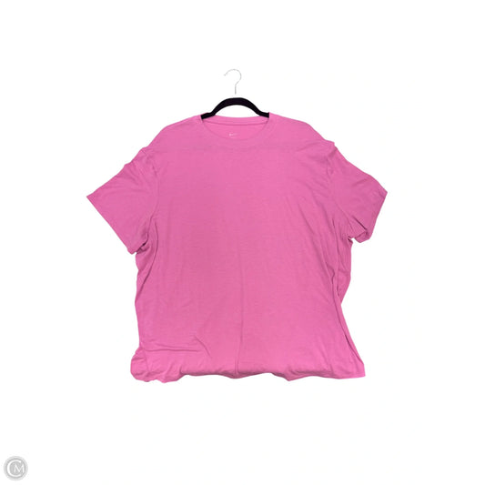 Athletic Top Short Sleeve By Nike In Pink, Size: Xl