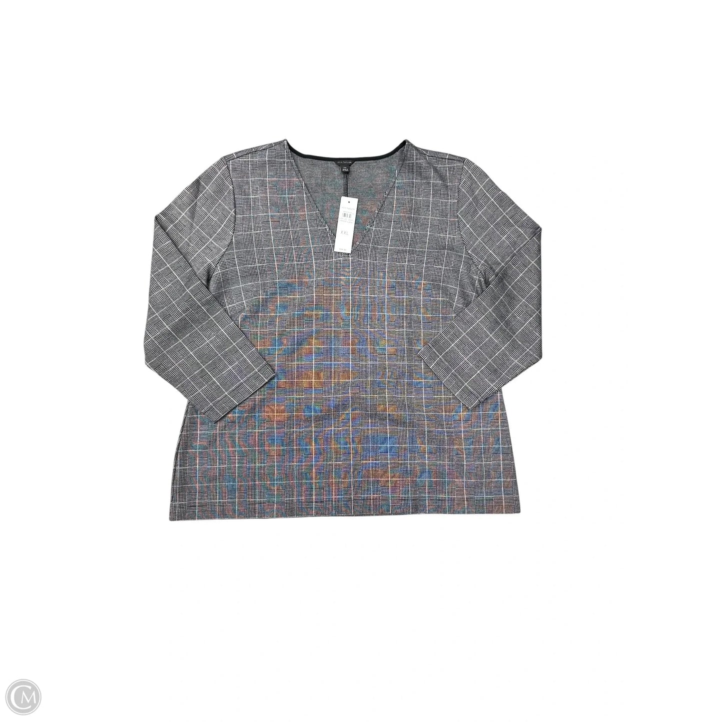 Top Long Sleeve By Ann Taylor In Grey, Size: Xxl