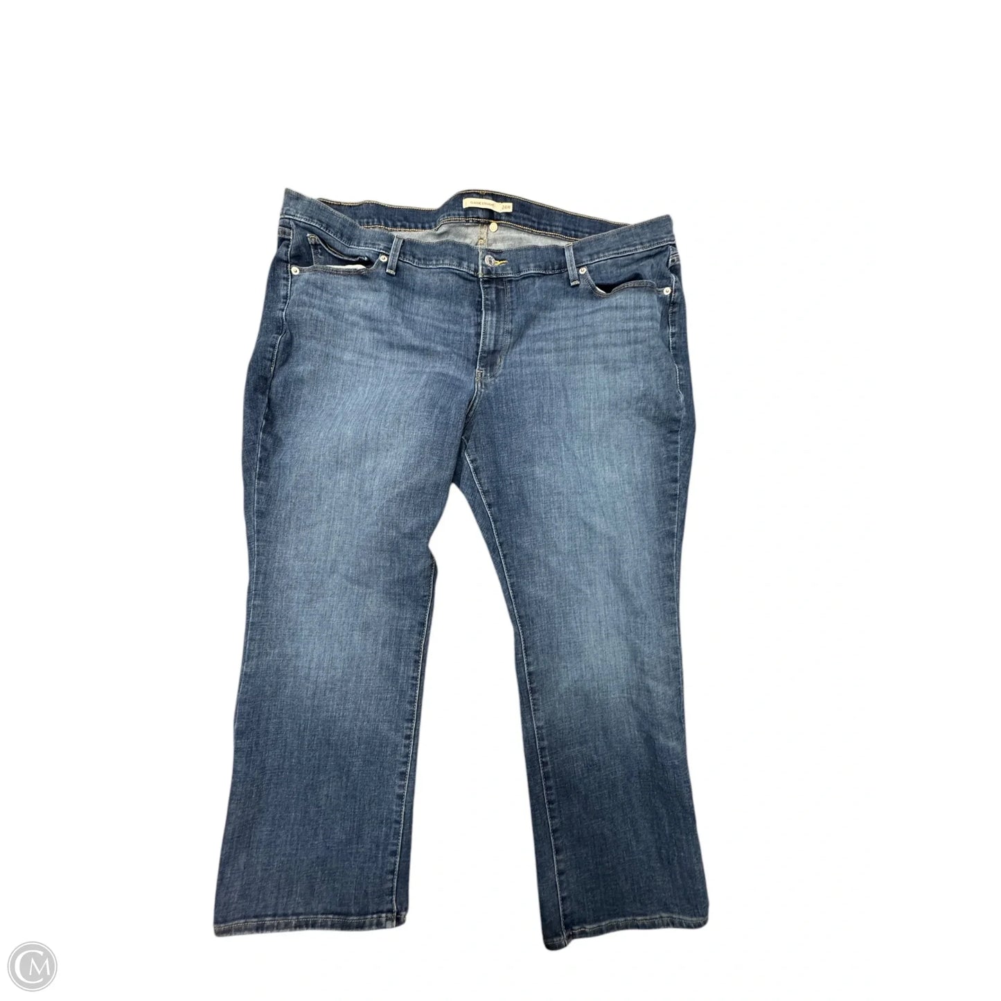 Jeans Straight By Levis In Blue Denim, Size: 24