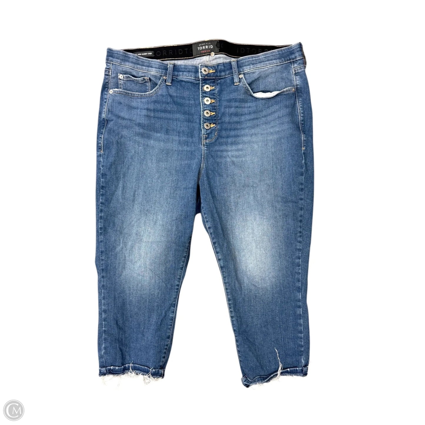 Jeans Cropped By Torrid In Blue Denim, Size: 22