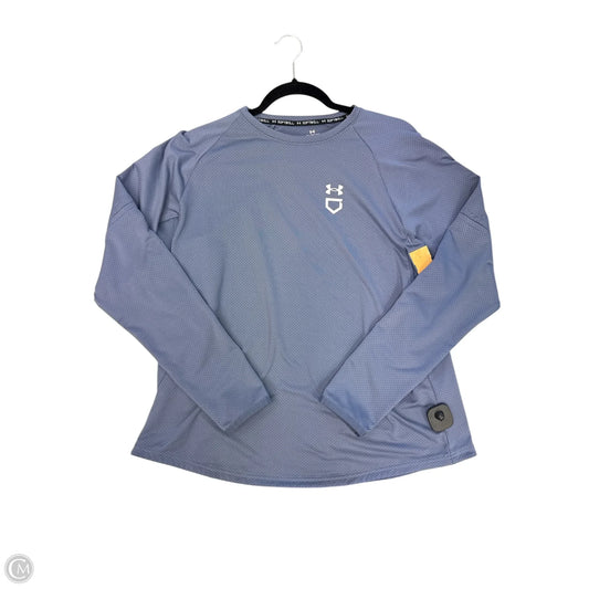 Athletic Top Long Sleeve Collar By Under Armour In Grey, Size: Xl