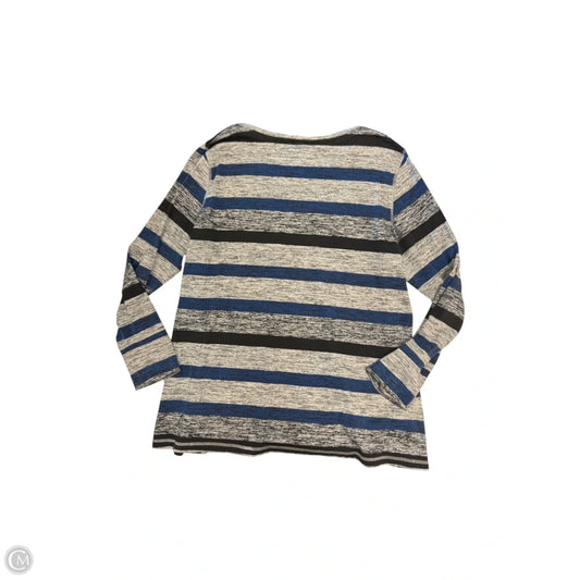 Top Long Sleeve By Christopher And Banks In Blue & Grey, Size: Xl