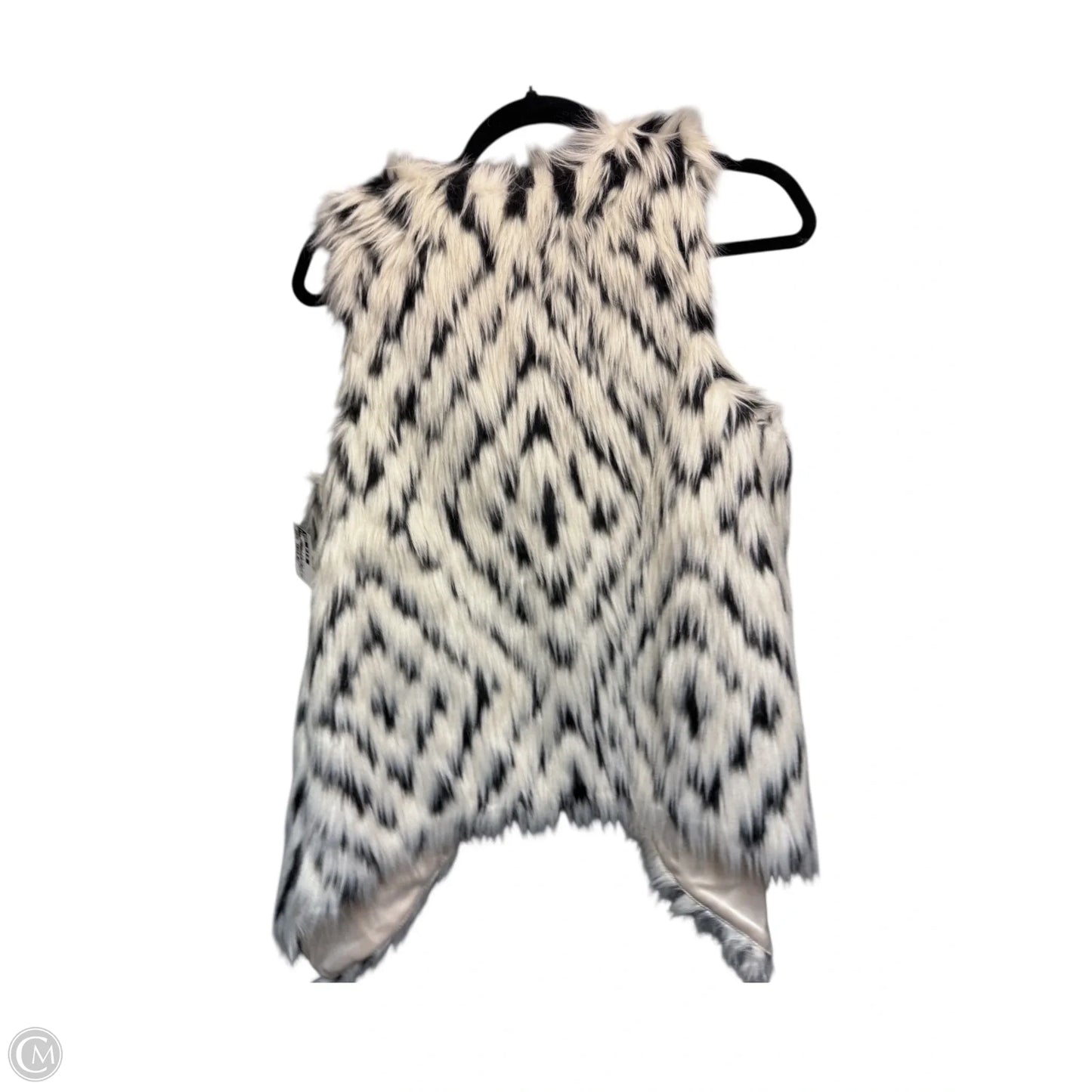 Vest Faux Fur & Sherpa By Skies Are Blue In Black & White, Size: S