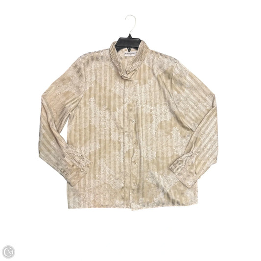 Top Long Sleeve By Alfred Dunner In Beige, Size: M