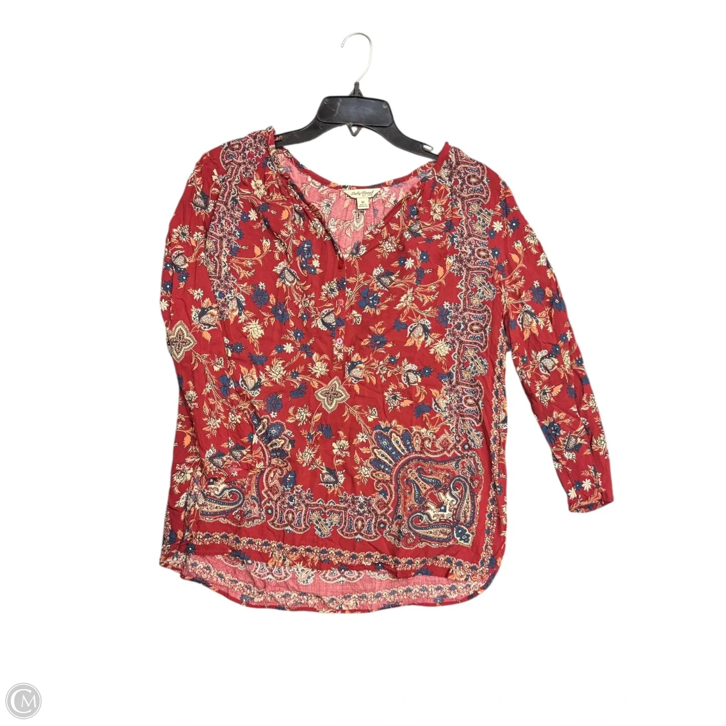 Top Long Sleeve By Lucky Brand In Red, Size: M