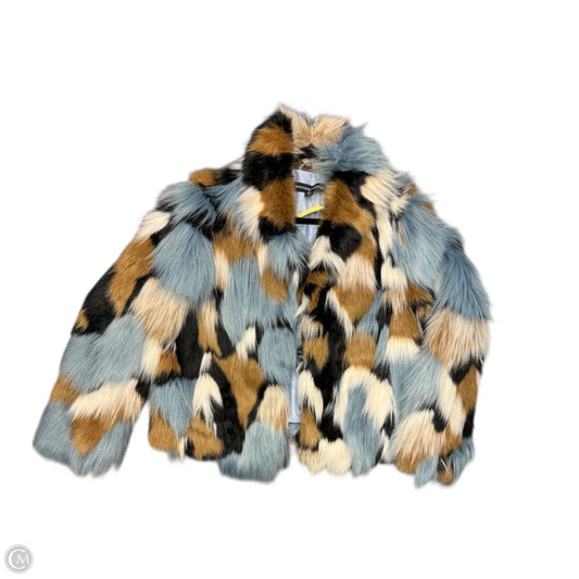 Vest Faux Fur & Sherpa By Boston Proper In Brown & Cream, Size: L