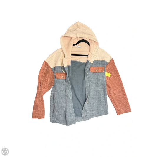 Jacket Shirt By Staccato In Cream & Grey, Size: Xl