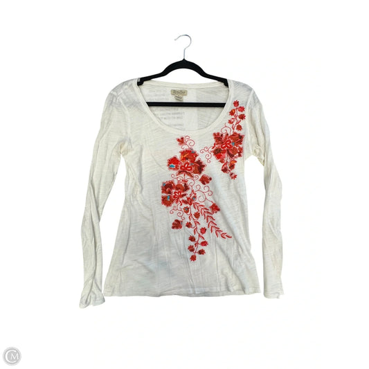 Top Long Sleeve By Lucky Brand In White, Size: M