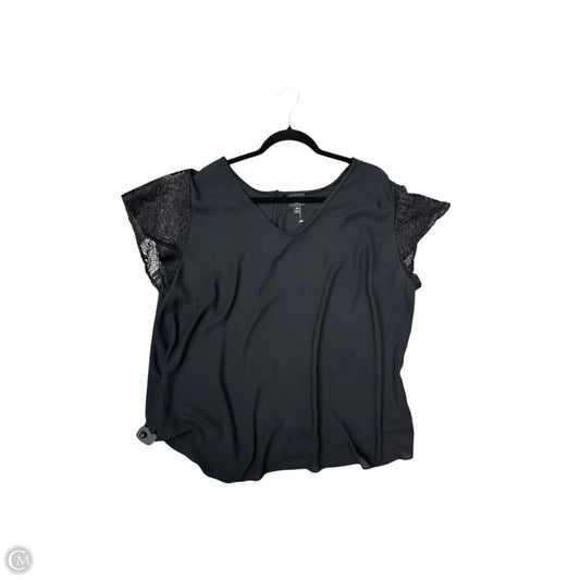Blouse Short Sleeve By Worthington In Black, Size: 3x