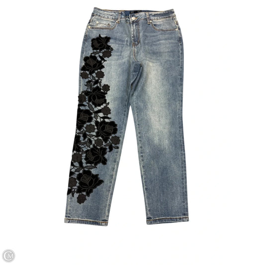 Jeans Straight By Boston Proper In Blue Denim, Size: 12