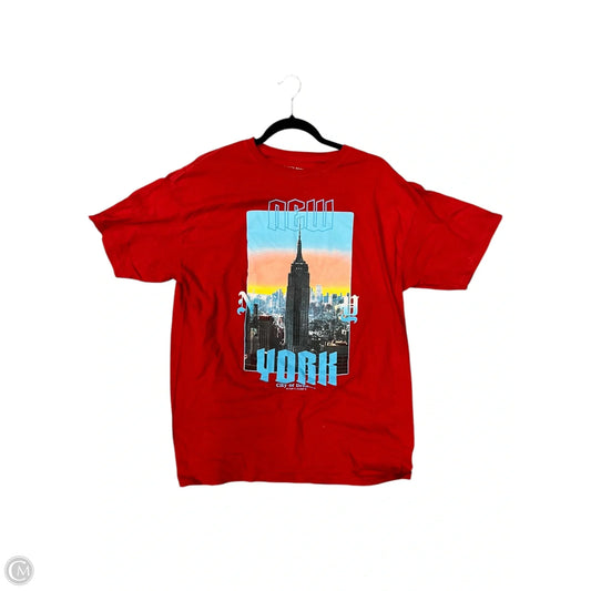 Top Short Sleeve By Fashion Nova In Red, Size: L