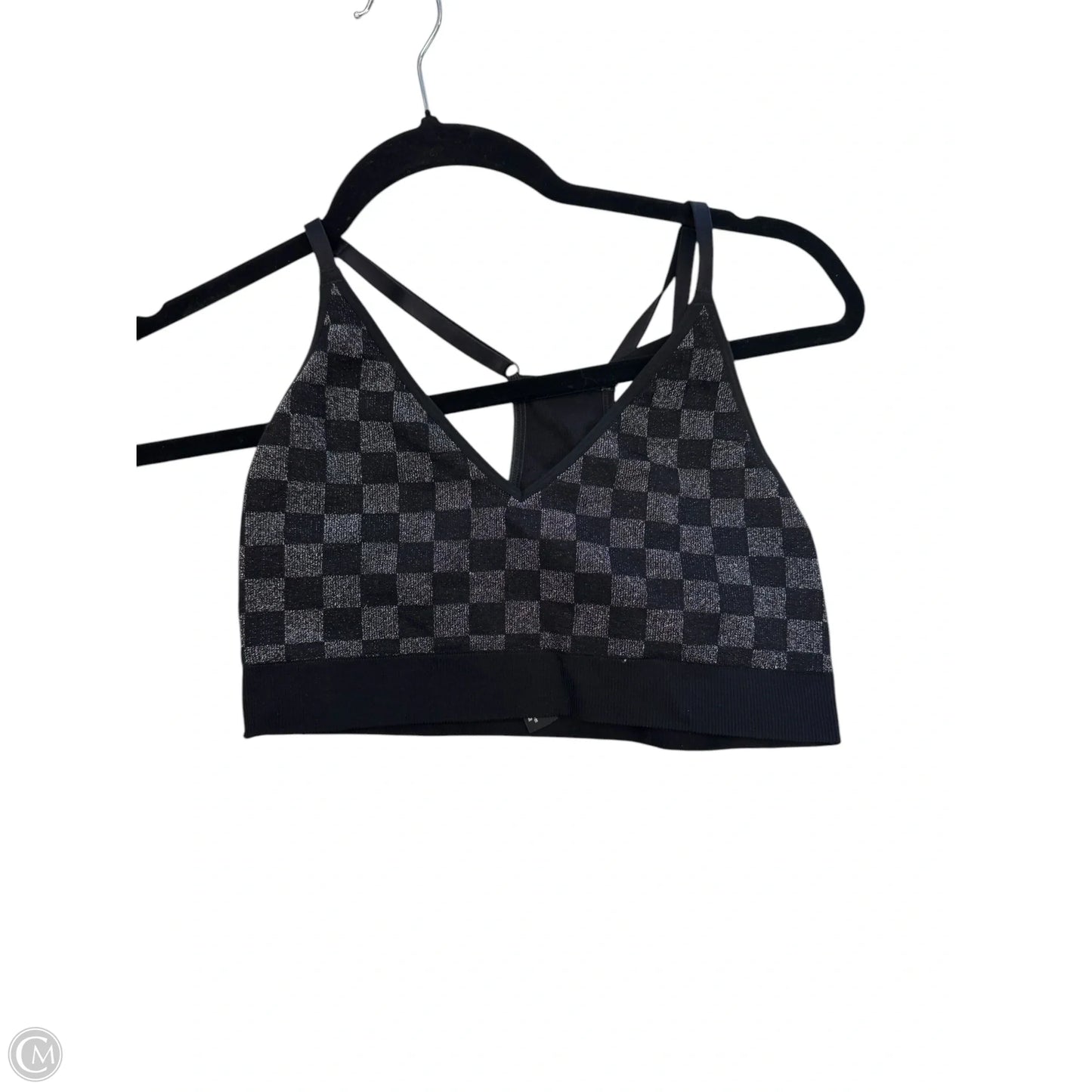 Athletic Bra By Pink In Black & Silver, Size: M