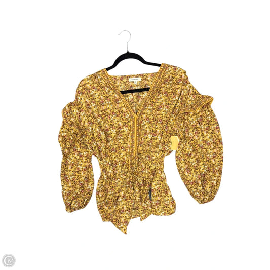 Blouse 3/4 Sleeve By Max Studio In Yellow, Size: S