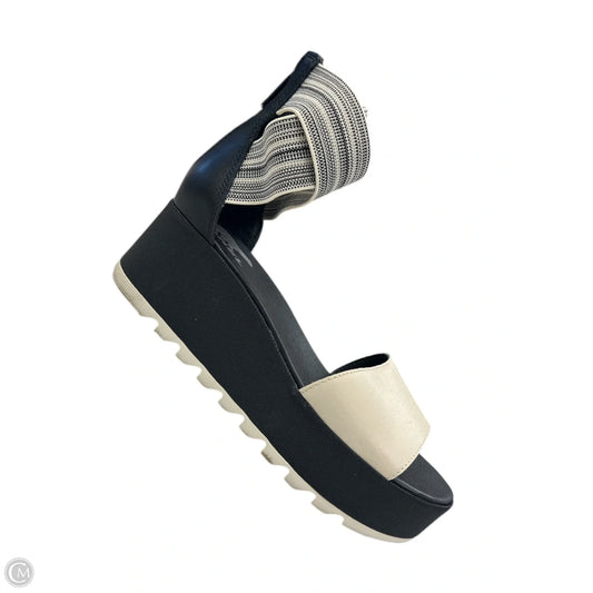 Sandals Heels Platform By Sorel In Black & White, Size: 8.5