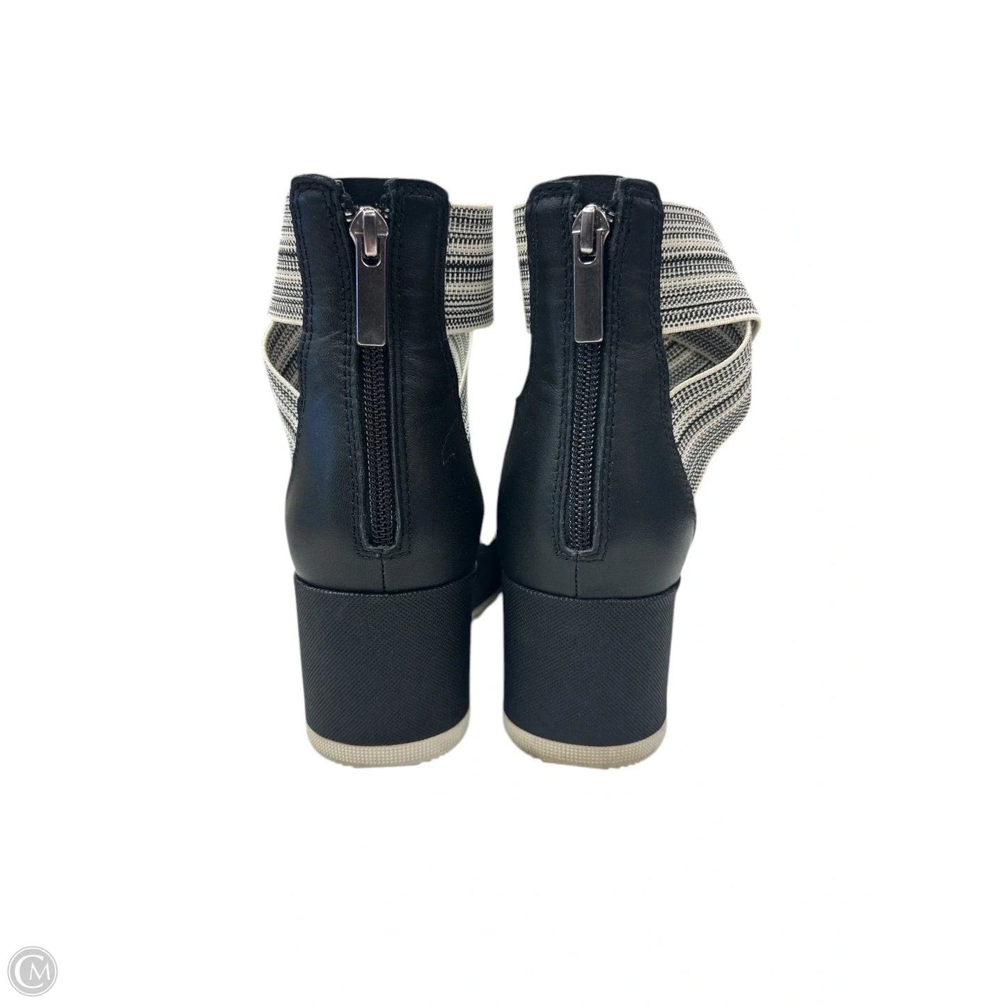 Sandals Heels Platform By Sorel In Black & White, Size: 8.5