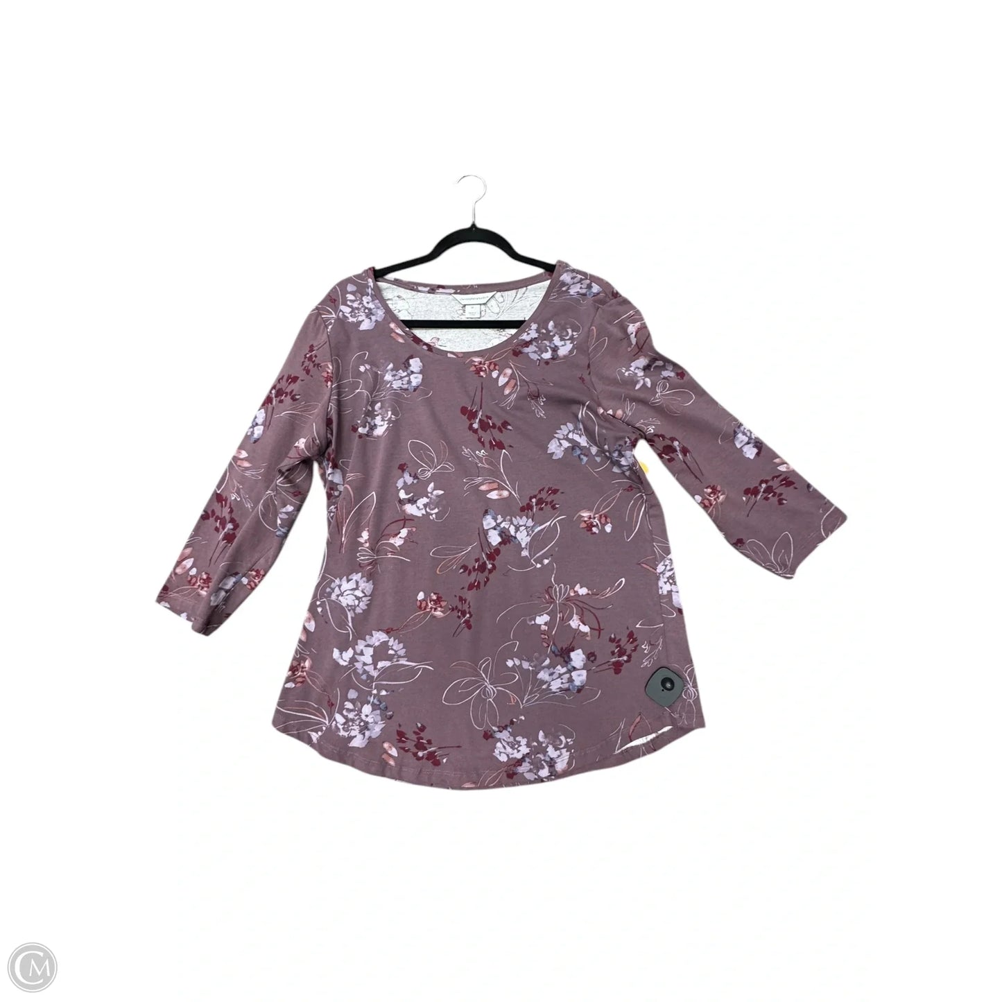 Top 3/4 Sleeve By Christopher And Banks In Purple, Size: M