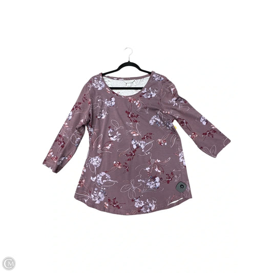 Top 3/4 Sleeve By Christopher And Banks In Purple, Size: M