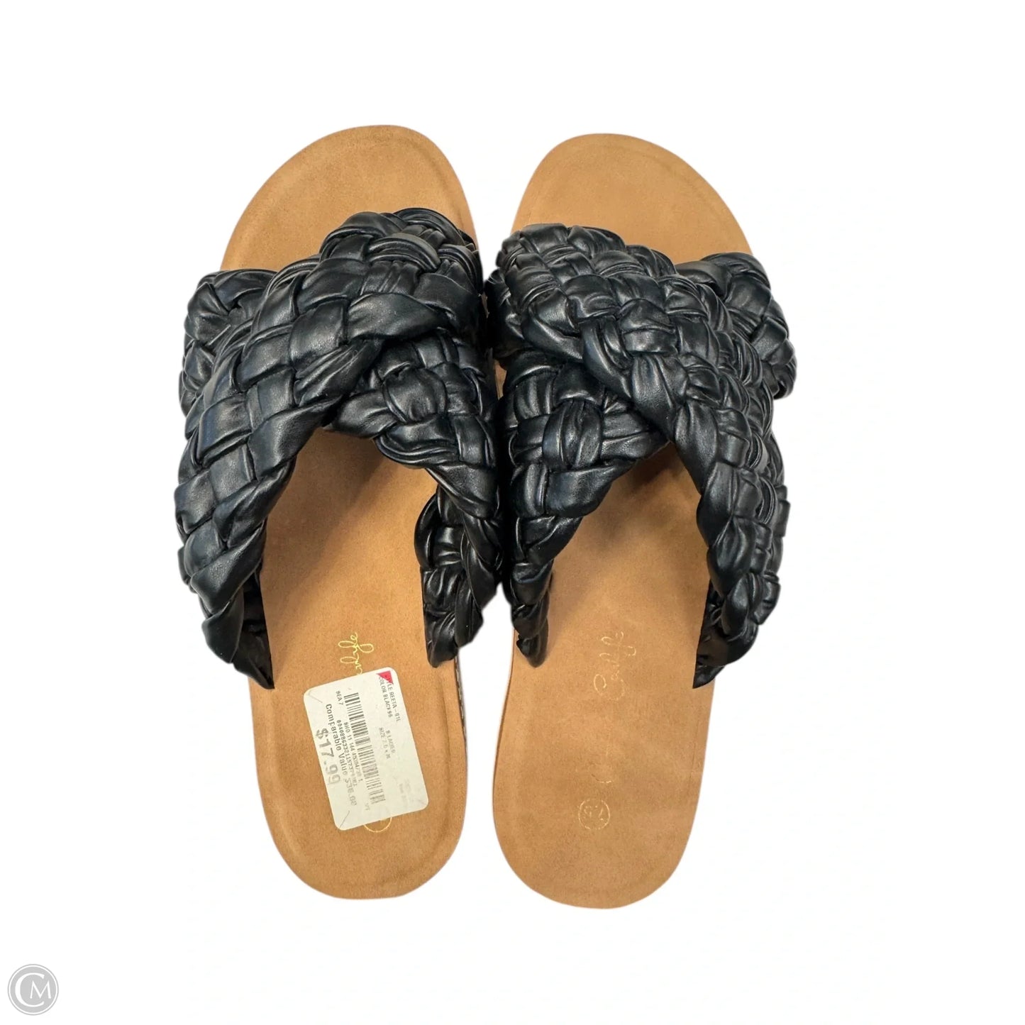 Sandals Heels Block By Cme In Black & Brown, Size: 7.5