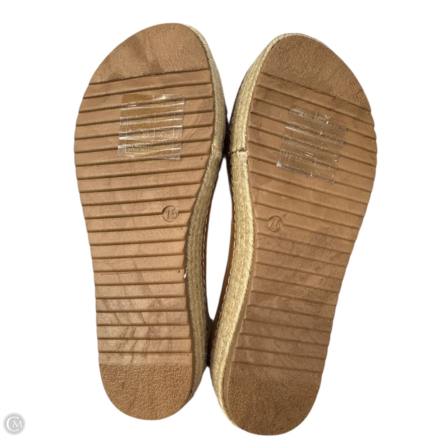Sandals Heels Block By Cme In Black & Brown, Size: 7.5