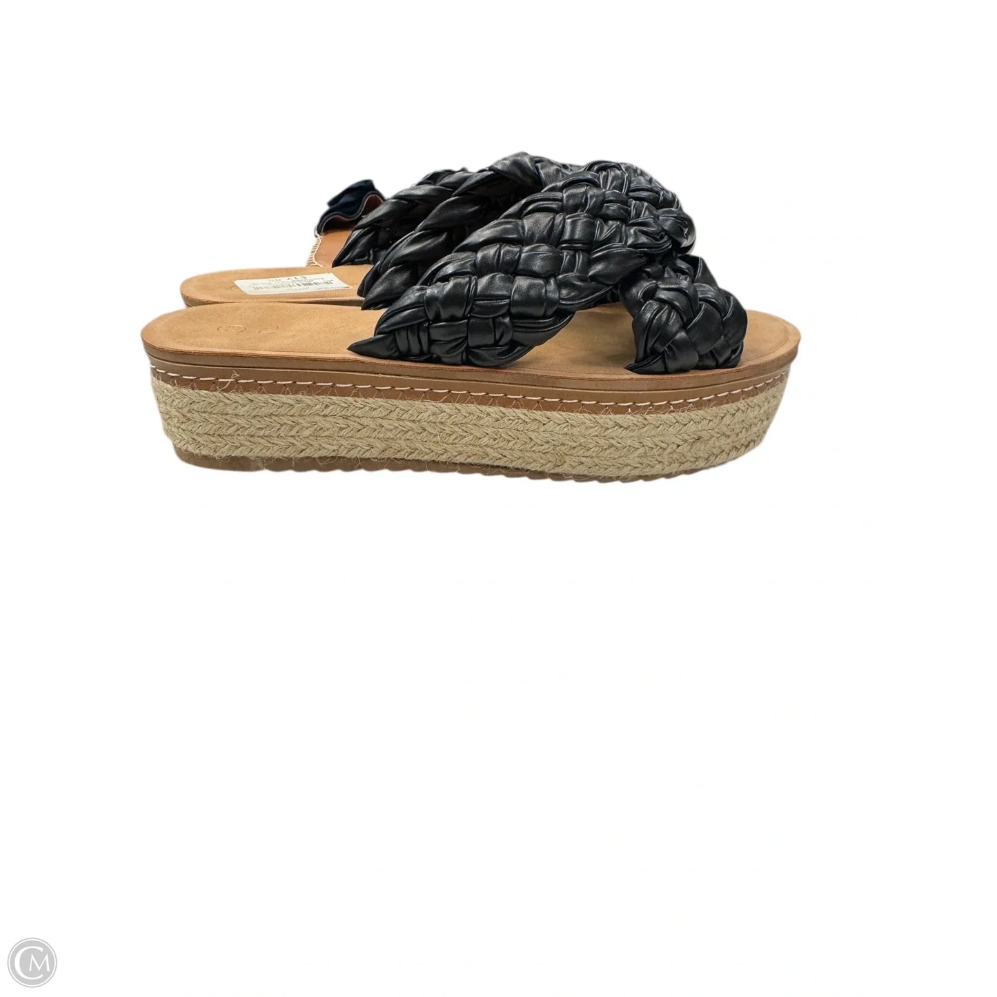 Sandals Heels Block By Cme In Black & Brown, Size: 7.5