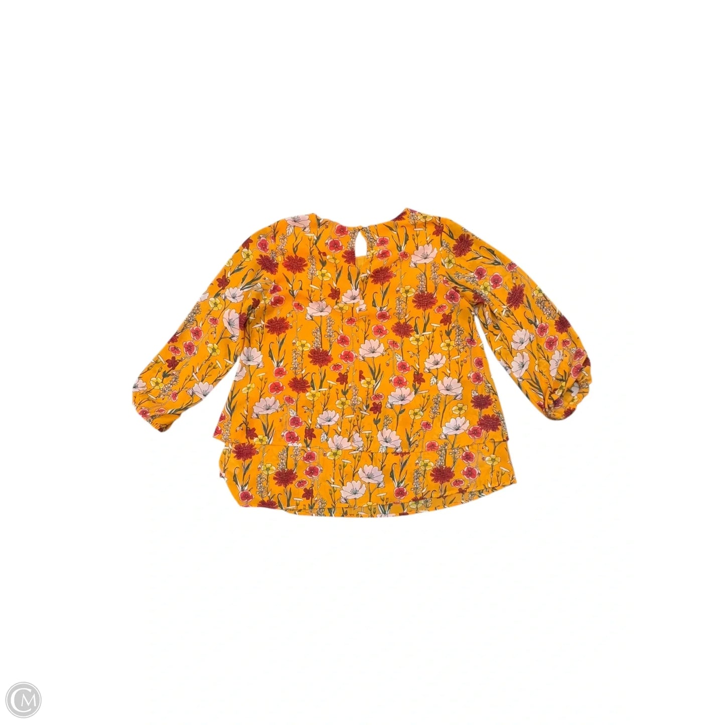 Blouse 3/4 Sleeve By H&m In Orange, Size: S