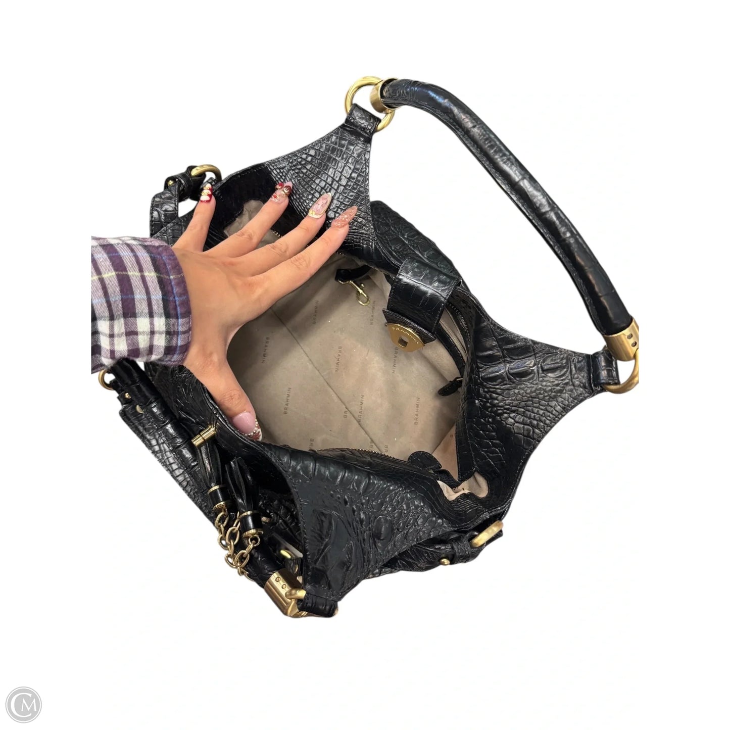 Handbag Designer By Brahmin, Size: Large