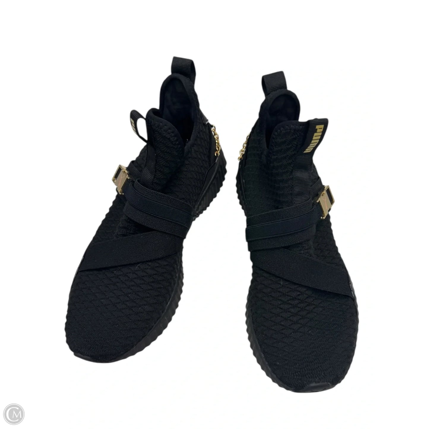 Shoes Athletic By Puma In Black & Gold, Size: 9