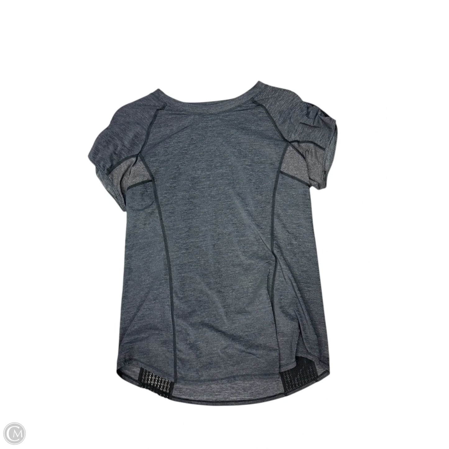 Athletic Top Short Sleeve By Lululemon In Grey, Size: 8