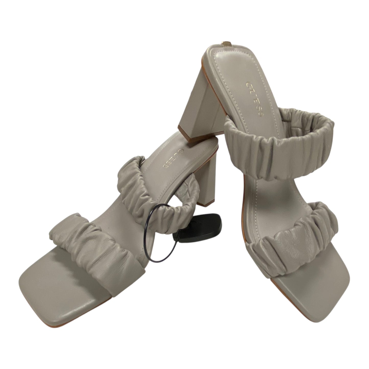 Sandals Heels Block By Guess In Grey, Size:5