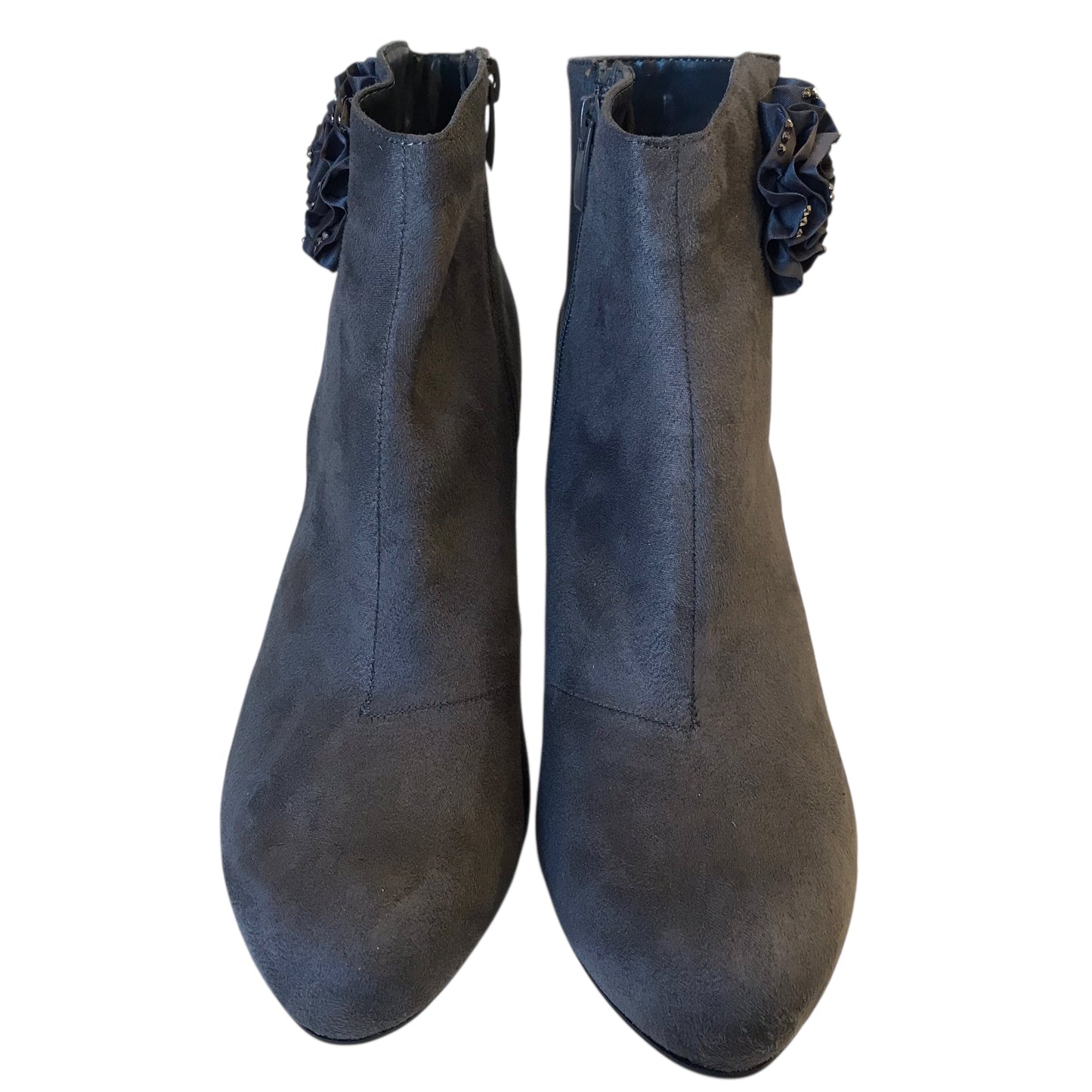 Boots Ankle Heels By Forever In Grey, Size:10