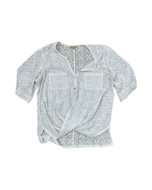 Top 3/4 Sleeve By Democracy In White, Size:L