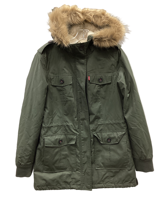 Coat Puffer & Quilted By Levis In Green, Size:M