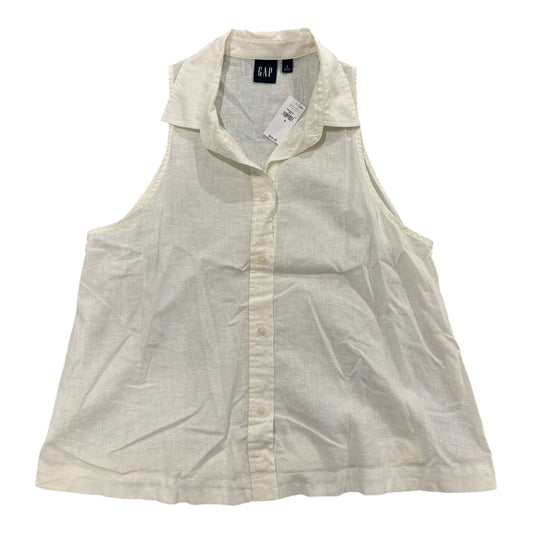 Top Sleeveless By Gap In Cream, Size:S