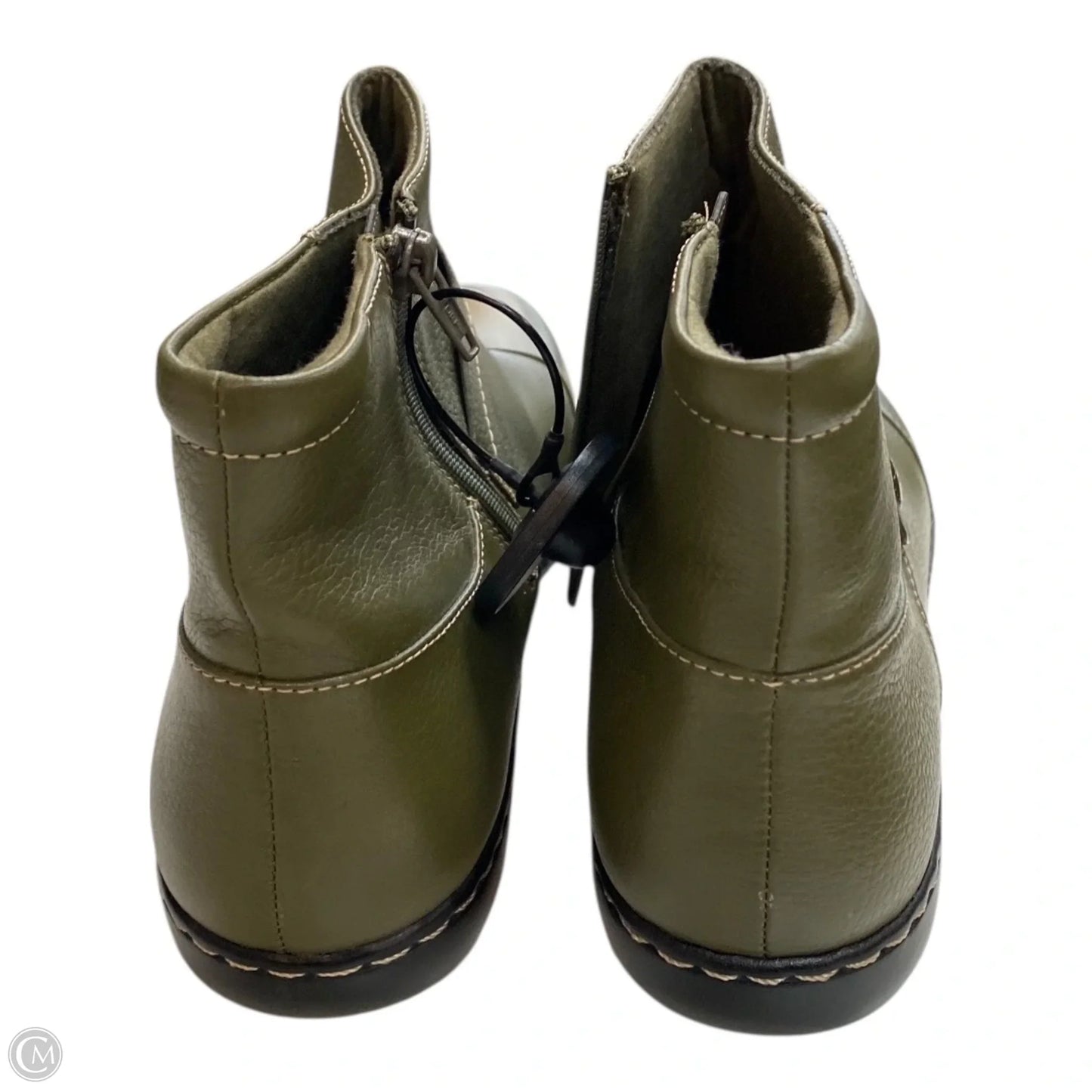 Boots Ankle Flats By Clarks In Green, Size: 12
