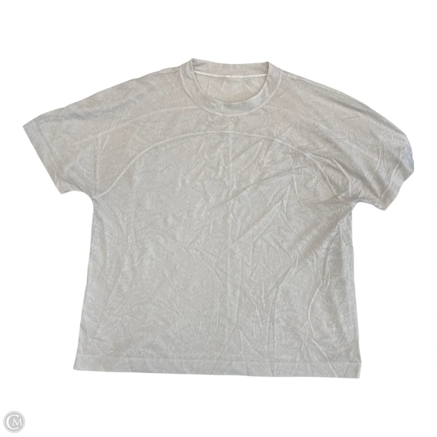 Athletic Top Short Sleeve By Lululemon In Cream, Size: 12
