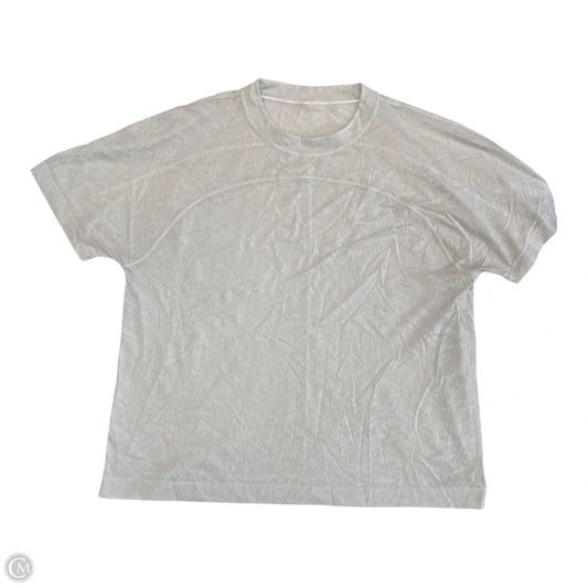 Athletic Top Short Sleeve By Lululemon In Cream, Size: 12