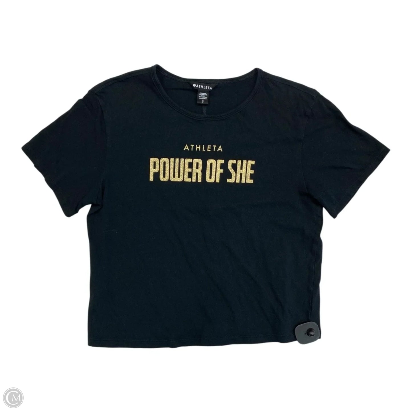 Athletic Top Short Sleeve By Athleta In Black, Size: S