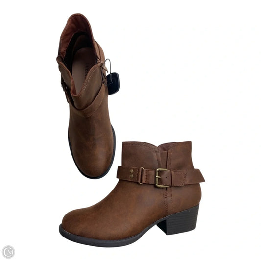 Boots Ankle Heels By LUOIKA In Brown, Size: 9.5
