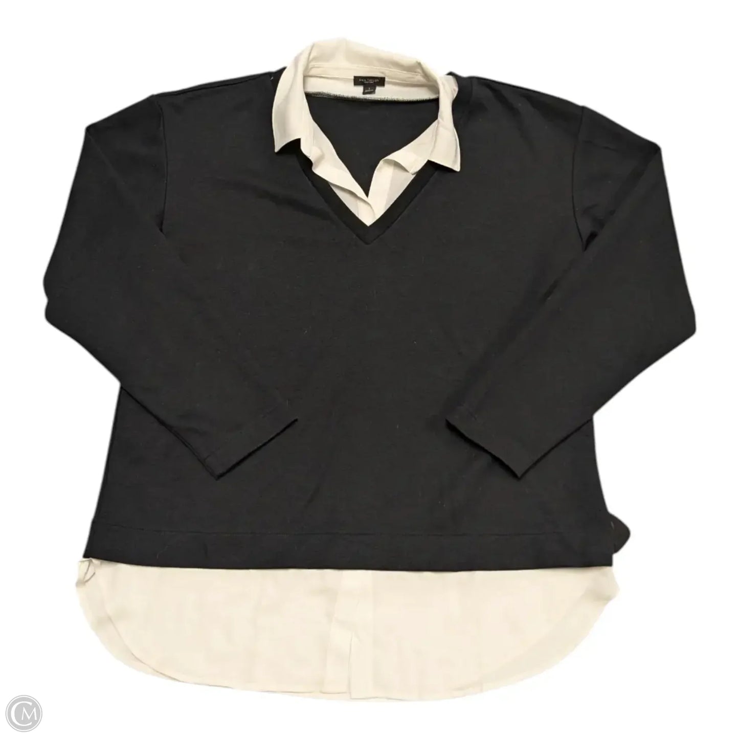 Top Long Sleeve By Ann Taylor In Black, Size: L