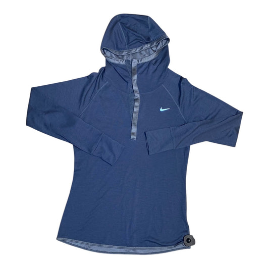 Athletic Top Long Sleeve Hoodie By Nike In Blue, Size: L