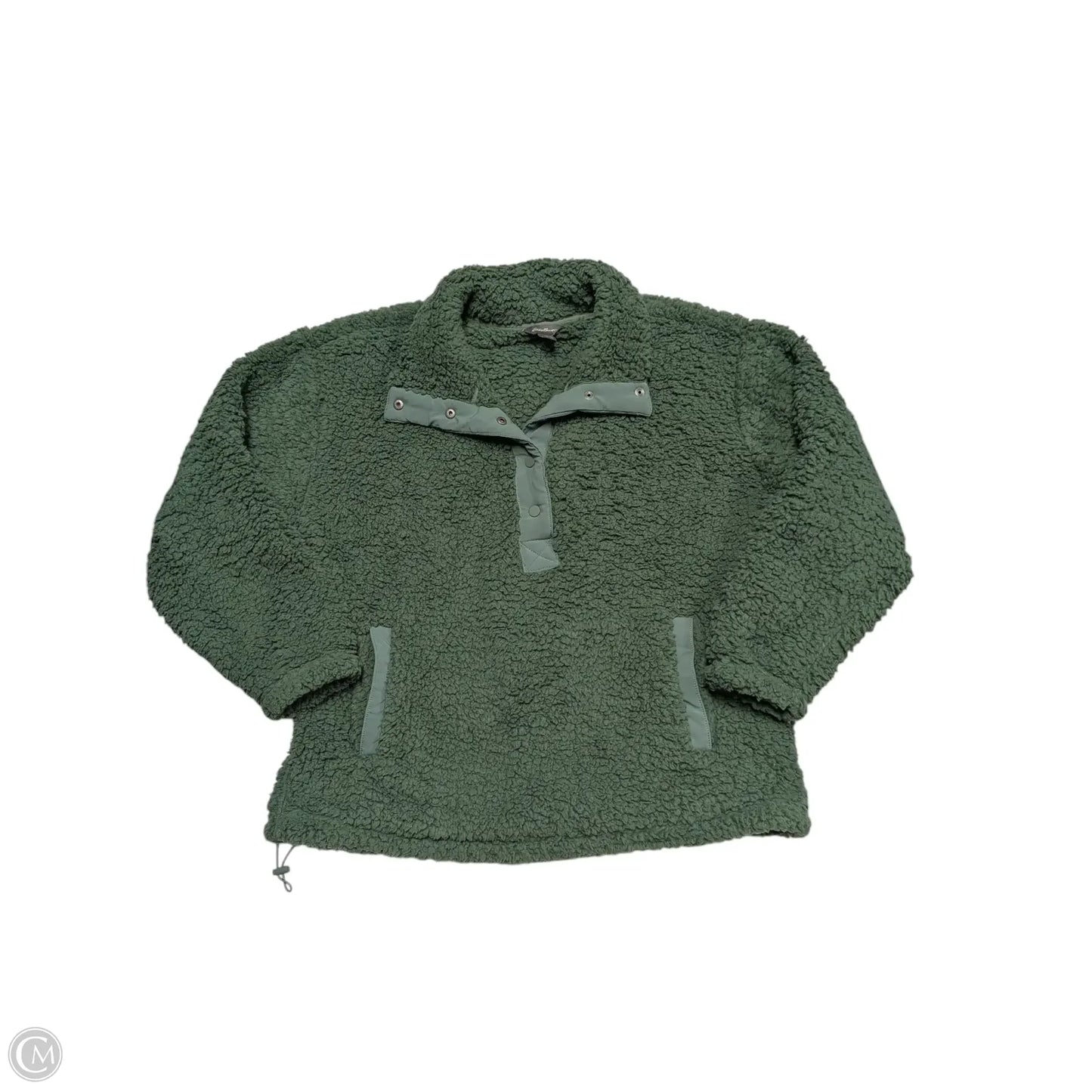 Jacket Fleece By Eddie Bauer In Green, Size: M