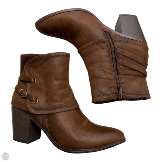 Boots Ankle Heels By Bare Traps In Brown, Size: 10