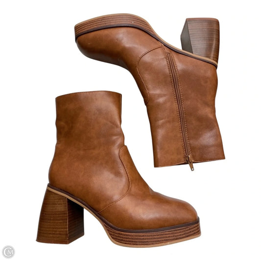 Boots Ankle Heels By Maurices In Brown, Size: 10