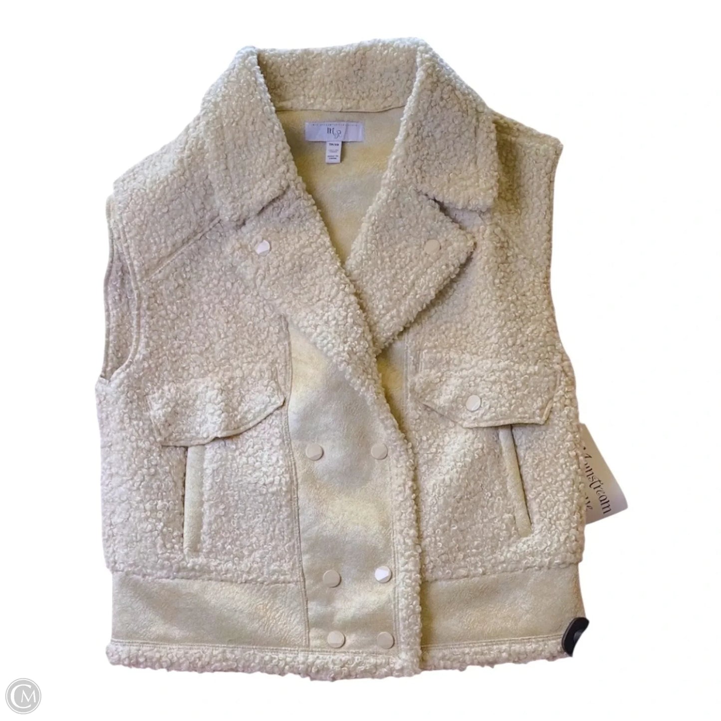Vest Faux Fur & Sherpa By Cmc In Cream, Size: Xs