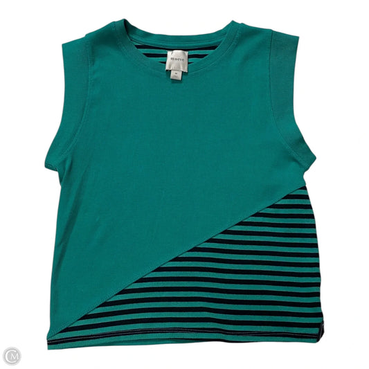 Top Sleeveless By Maeve In Black & Green, Size: M