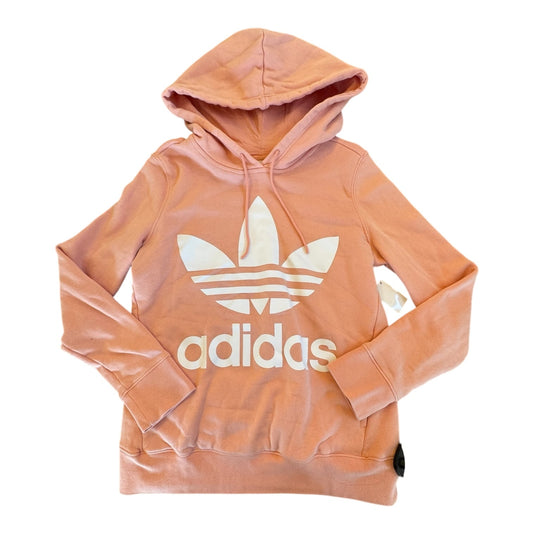 Athletic Sweatshirt Hoodie By Adidas In Peach, Size: S